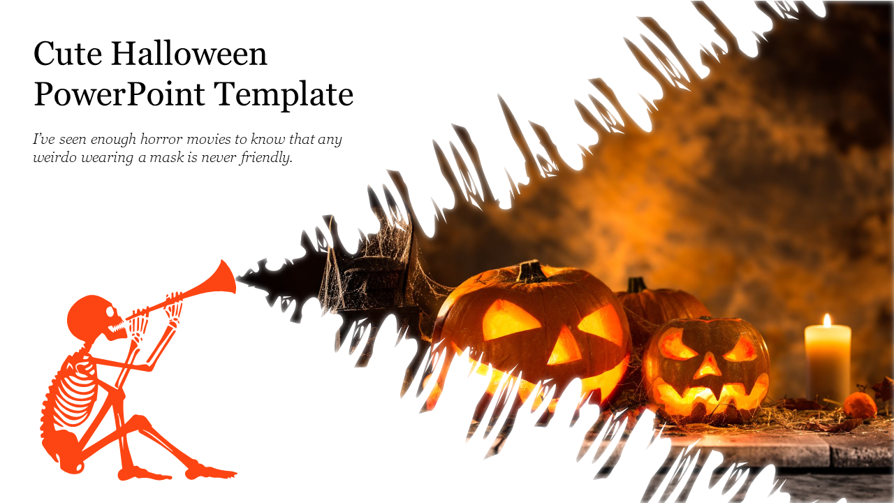 Cute Halloween PowerPoint Template Presentation Slide